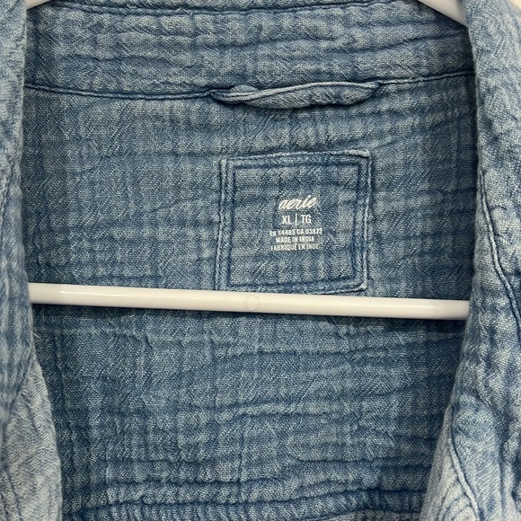 SKU 2 Aerie Pool-To-Party Cover Up Shirt blue XL - Picture 3 of 7